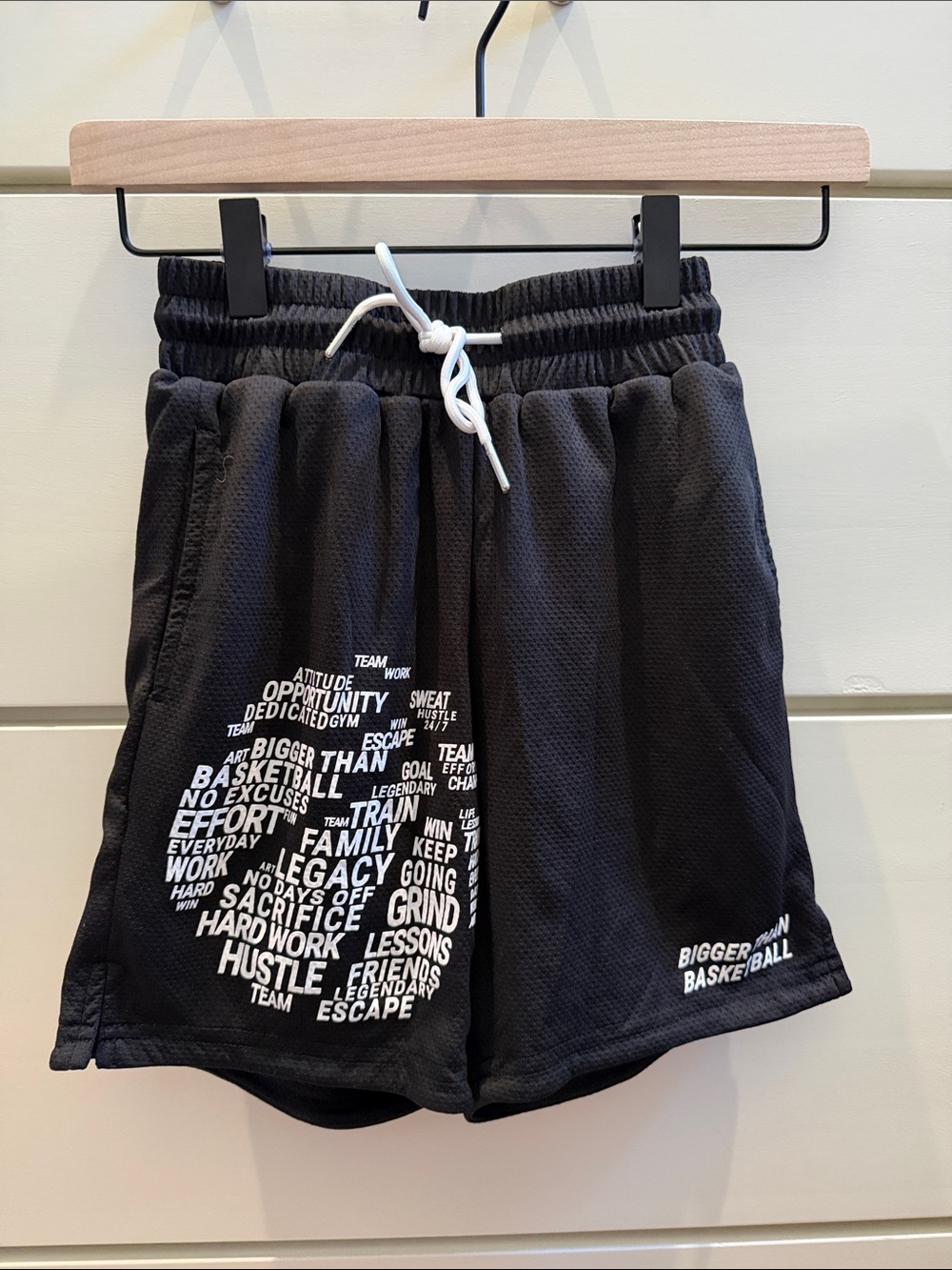Bigger Than Basketball Black Graphic Basketball Shorts with Drawstring